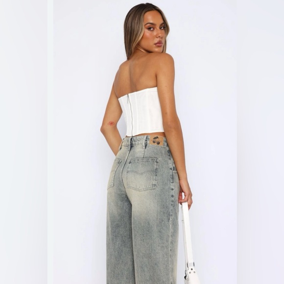 White Fox Boutique Sharp Edges Bustier Corset White Size M NWT - Picture 6 of 8